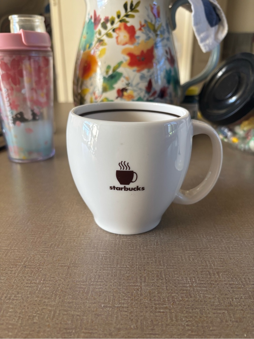 Starbucks White Ceramic Mug with Brown Logo